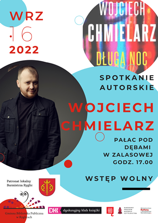 plakat spotkanie autorskie z Wojciechem Chmielarzem