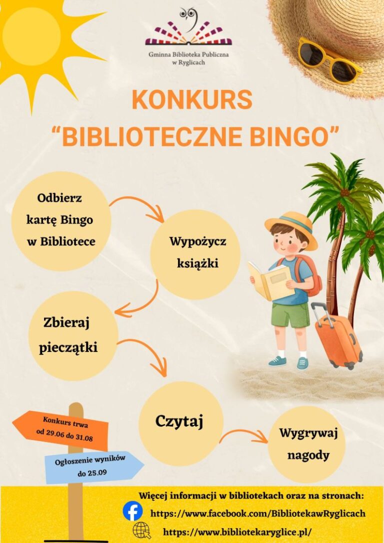Plakat konkursu biblioteczne bingo